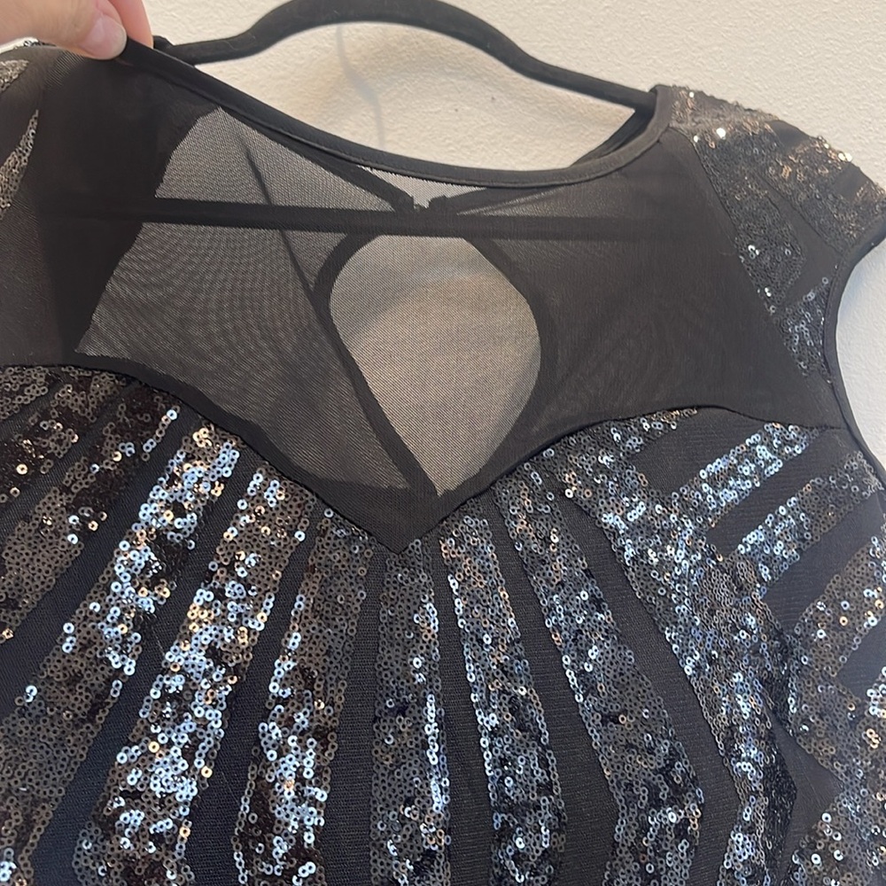 Black Sequin Dress Mini Dress Size M - Picture 4 of 7